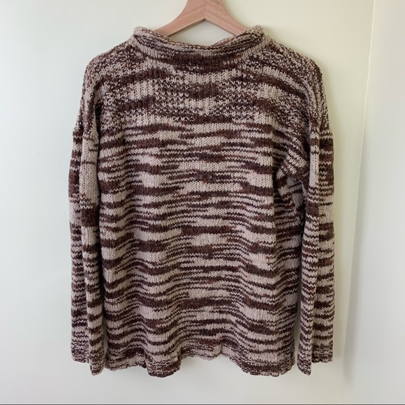 Urban Outfitters Ecoté Wool Blend Marled Brown Mockneck Sweater in Size Medium - Picture 4 of 9